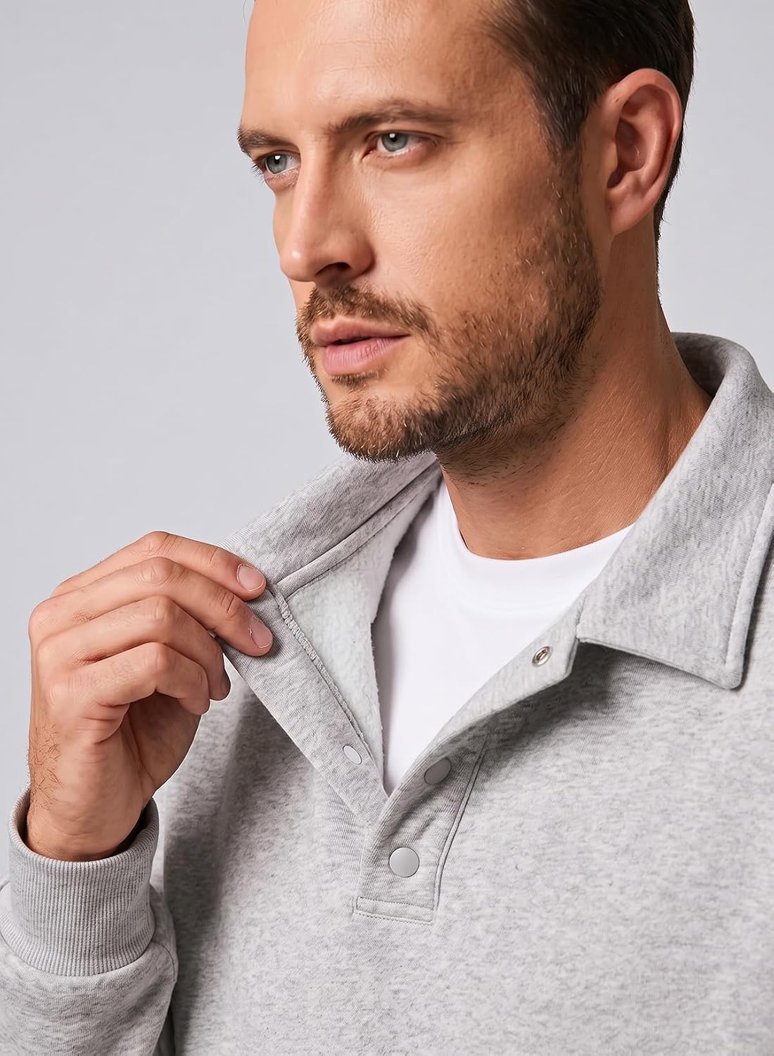 JMIERR Men's Casual Polo Sweatshirt Pullover Sweaters