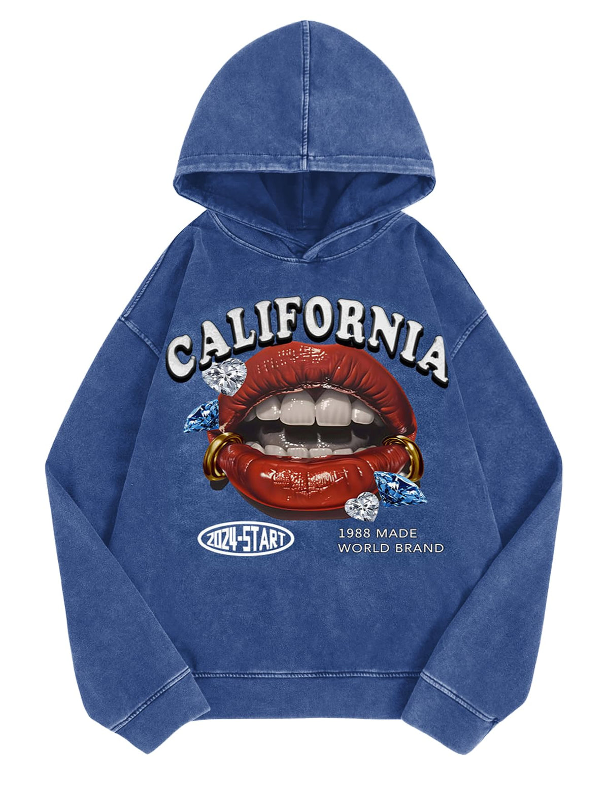 WDIRARA Men's Y2k Graphic Distressed Hoodie Vintage Hooded Sweatshirt