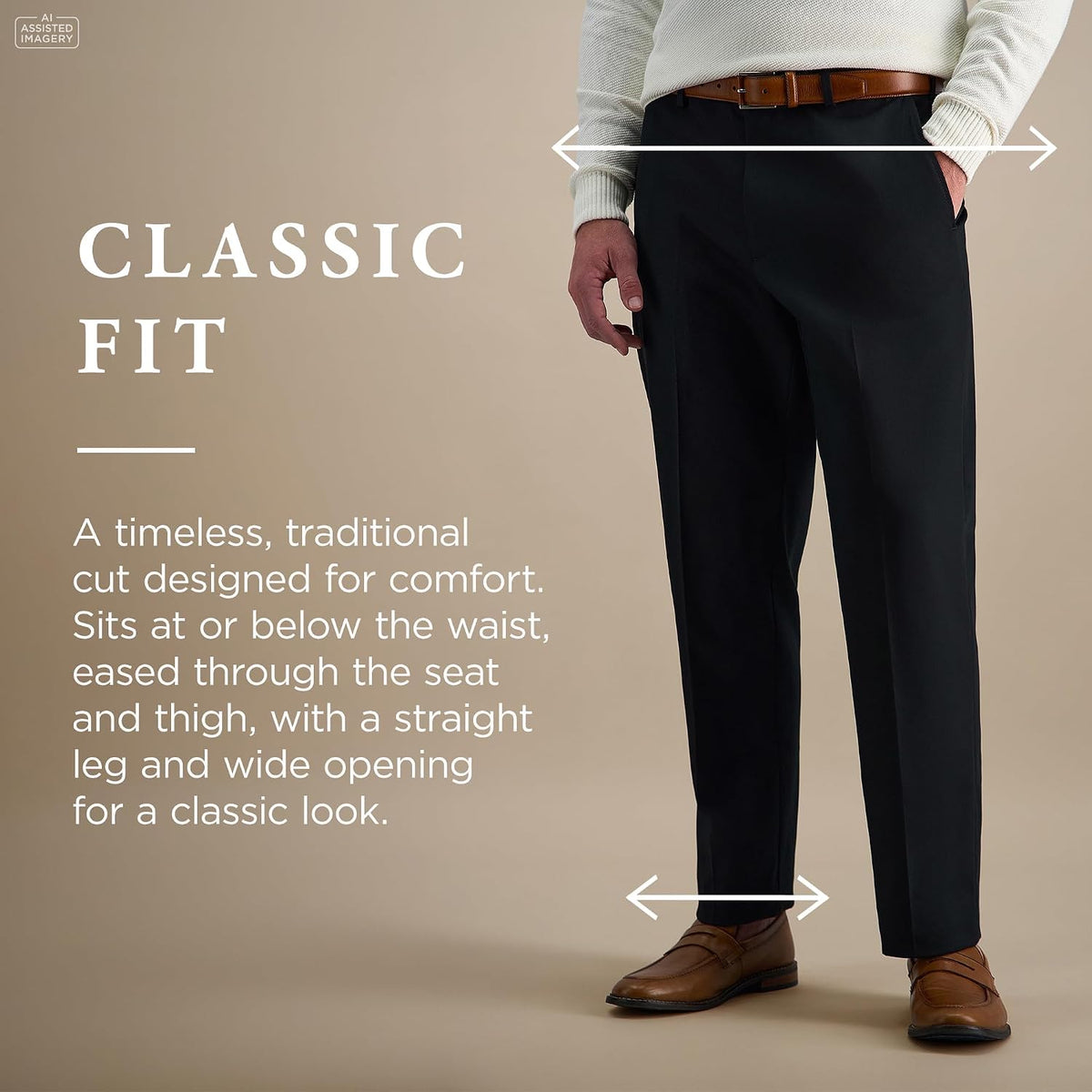 Haggar Men's Classic Fit Premium No Iron Khaki Pant