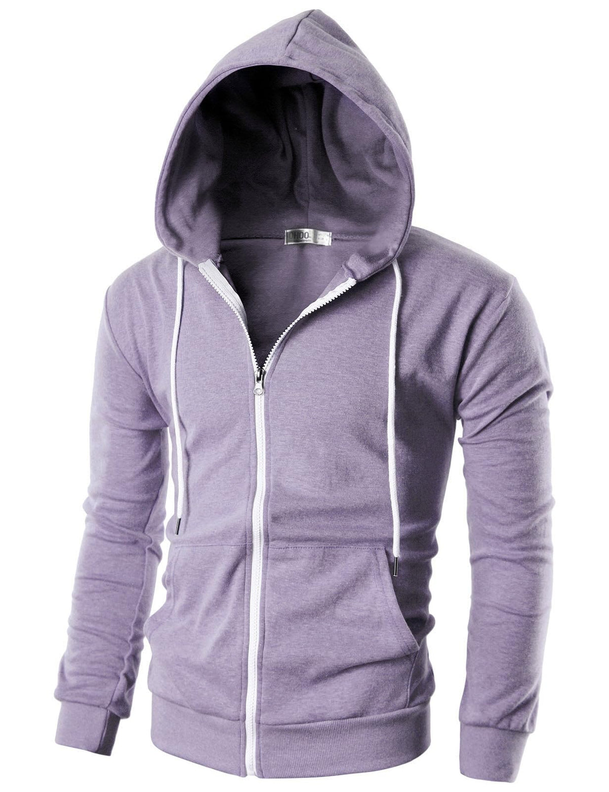 Ohoo Men's Zip Up Hoodie Lightweight Slim Fit Hooded Jacket