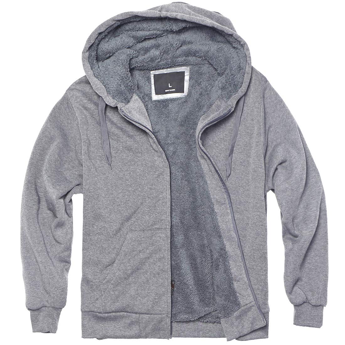 Gary Com Heavyweight Sherpa Hoodies for Men, Thick Fleece Lined Full Zip Up Winter Warm Sweatshirts Work Jackets