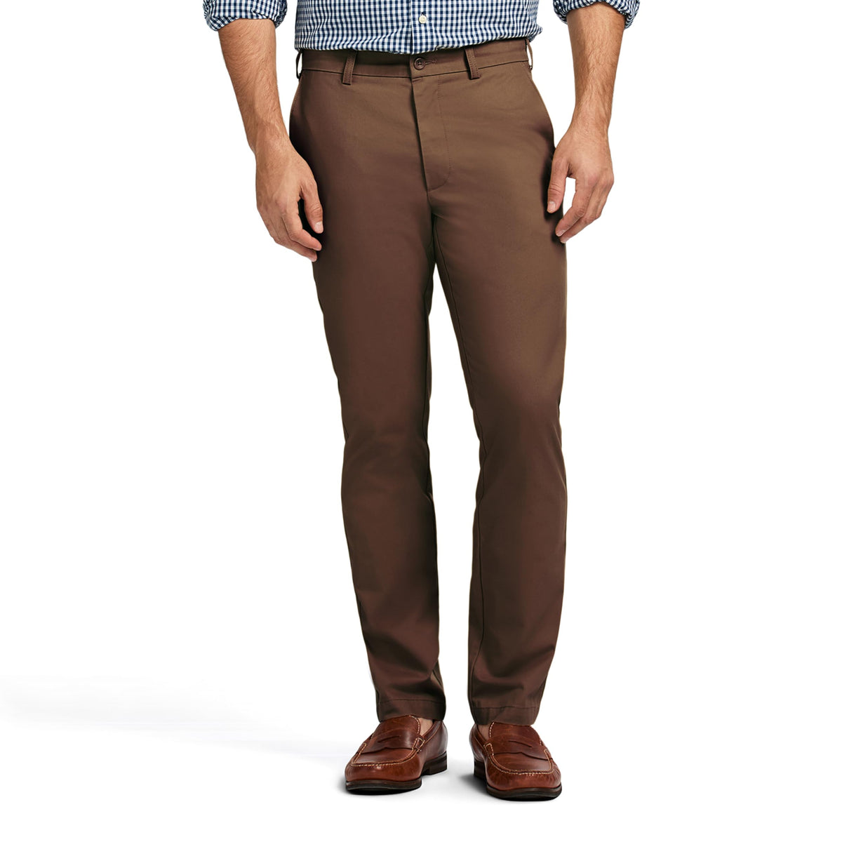 Izod Men's American Chino Flat Front Straight Fit Pant