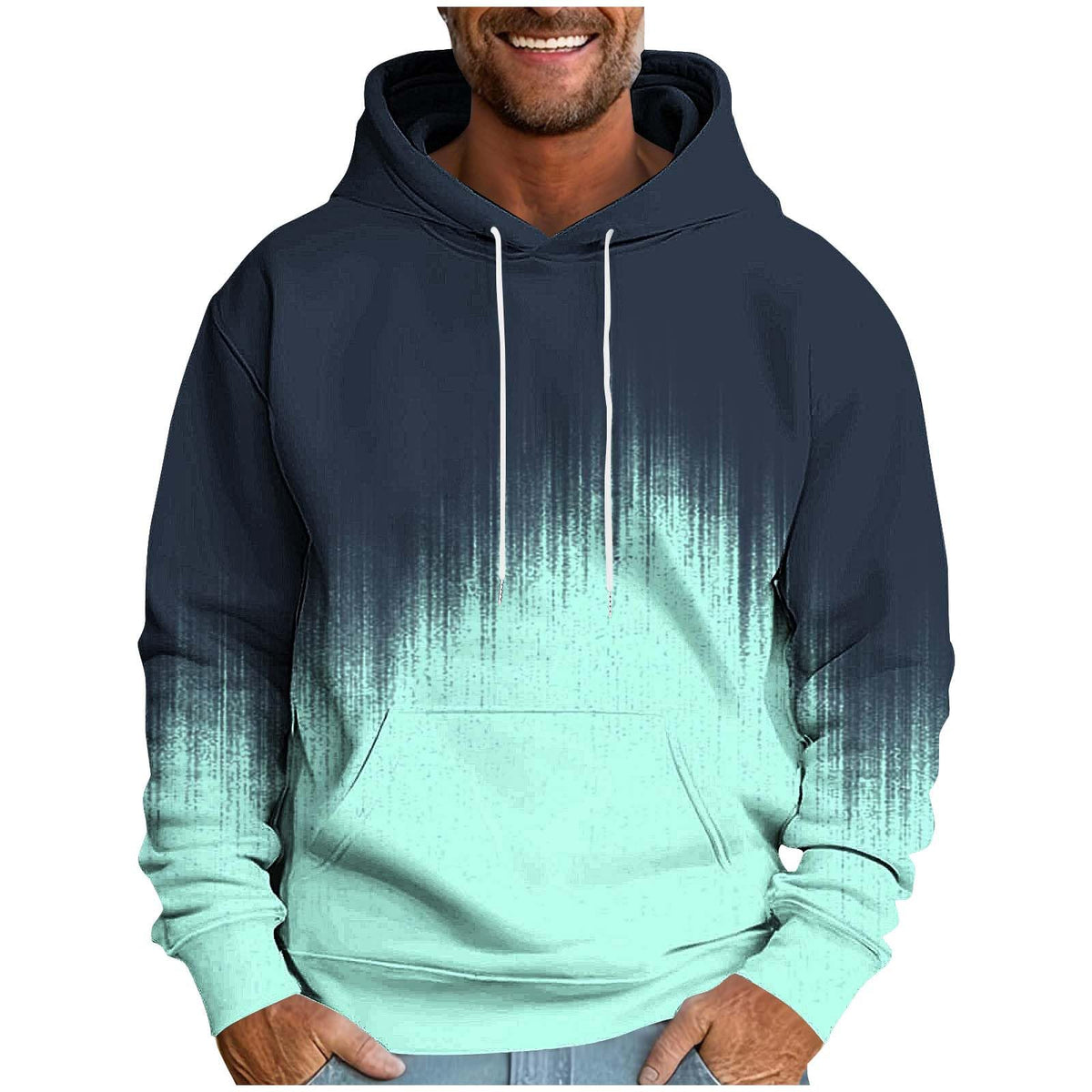 Hoodies for Men Ombre Gradient Graphic Hooded Sweatshirt
