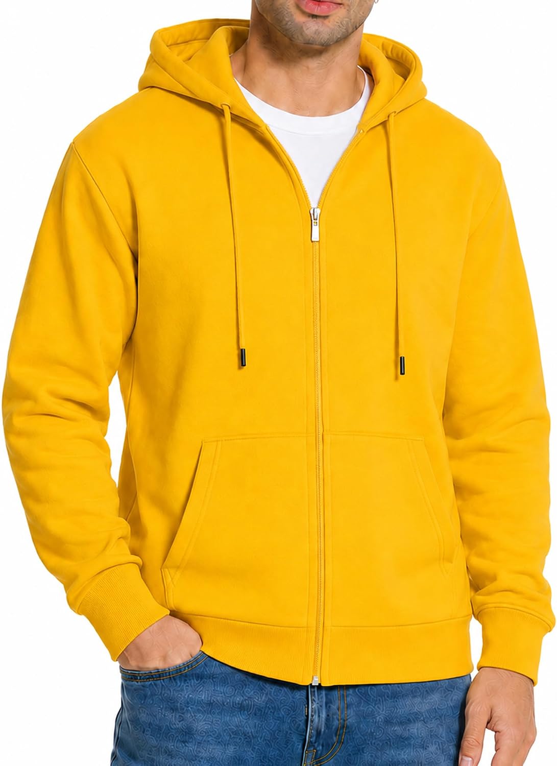 Men's Zip Up Hoodie Fleece Sweatshirt Jacket with Pockets