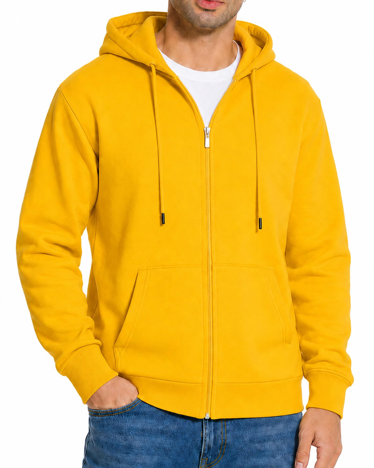 Men's Zip Up Hoodie Fleece Sweatshirt Jacket with Pockets