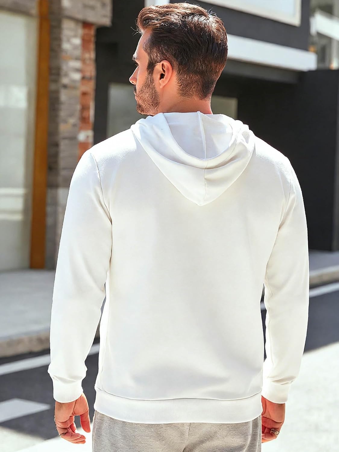 Men's Fleece Hoodie Pullover Long Sleeve Hooded Sweatshirt Drawstring Kangaroo Pocket Athletic Hoodies