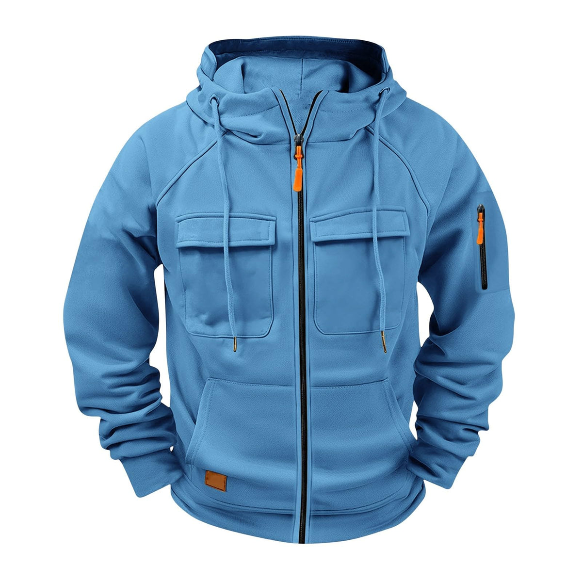 Tactical Hoodies for Men Full Zip Up Fleece Lined Cargo Sweatshirts