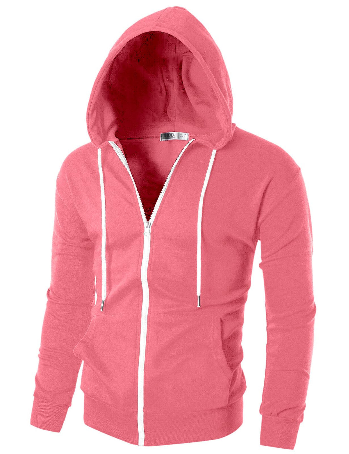 Ohoo Men's Zip Up Hoodie Lightweight Slim Fit Hooded Jacket