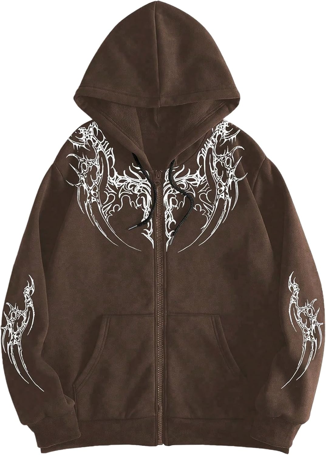 SHENHE Men's Zip Up Graphic Hoodie Long Sleeve Drawstring Sweatshirt