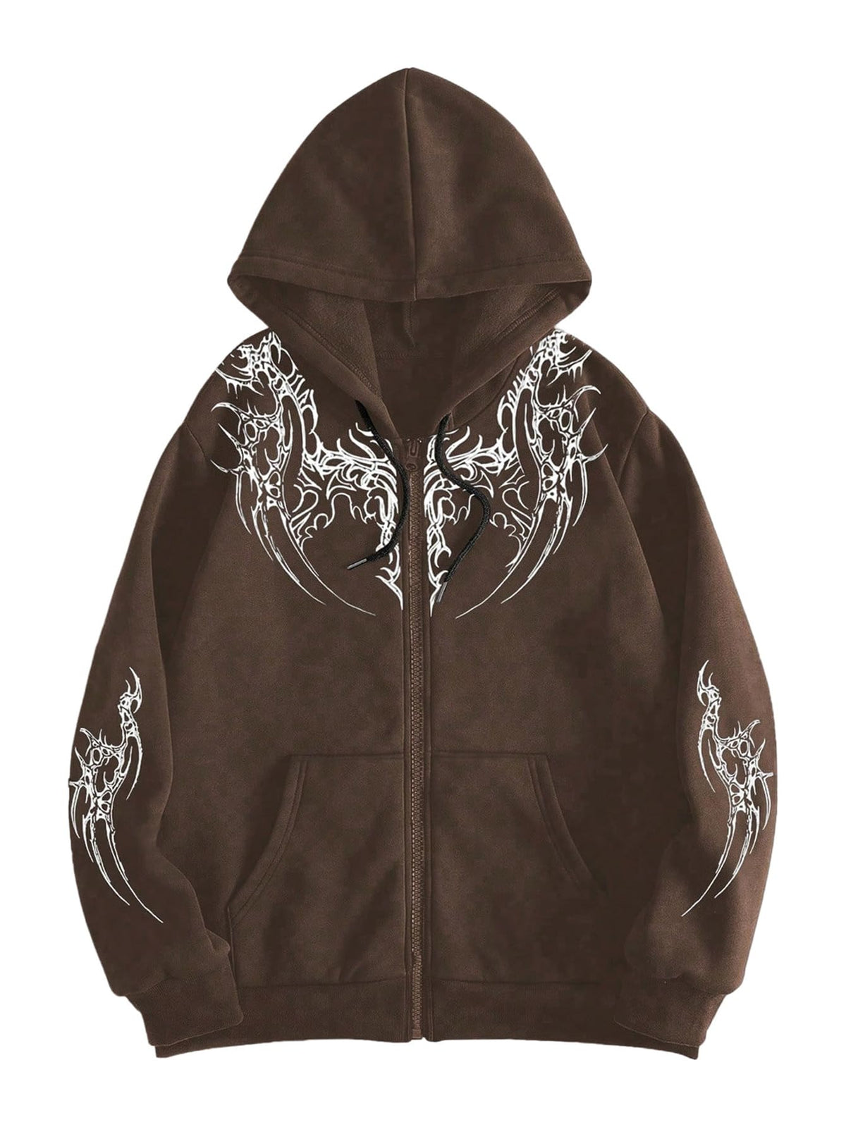 SHENHE Men's Zip Up Graphic Hoodie Long Sleeve Drawstring Sweatshirt