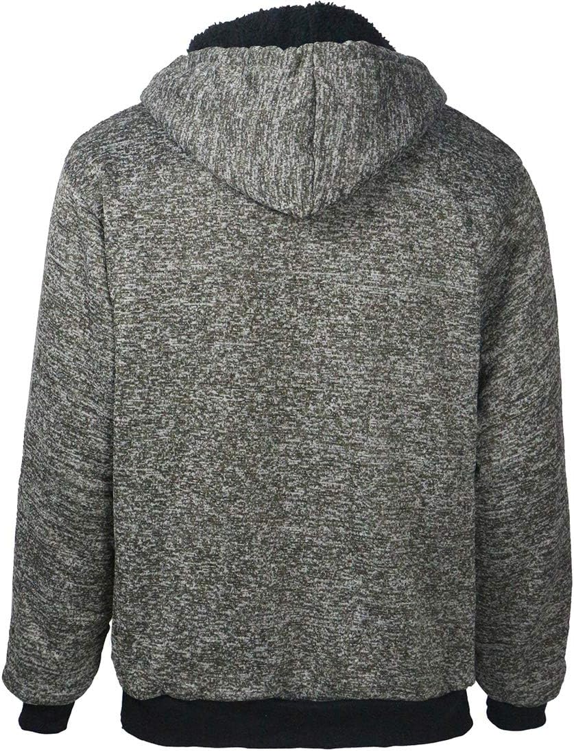 Gary Com Heavyweight Sherpa Hoodies for Men, Thick Fleece Lined Full Zip Up Winter Warm Sweatshirts Work Jackets