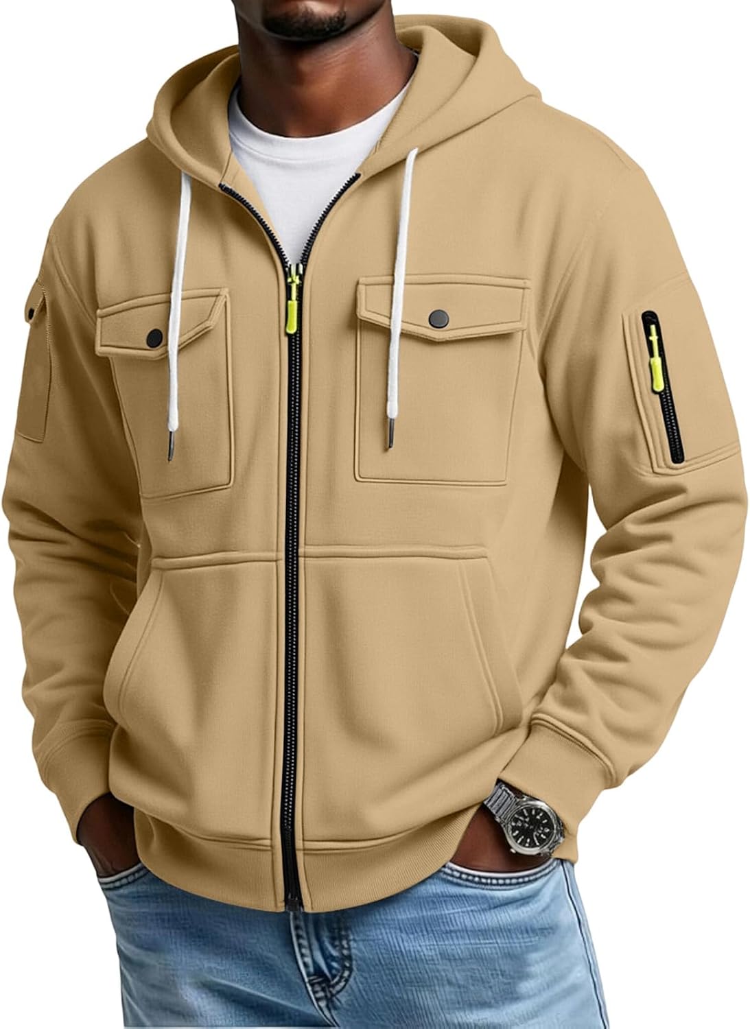 Mens Pullover Hoodie Oversized Lightweight Fleece Hooded Sweatshirt