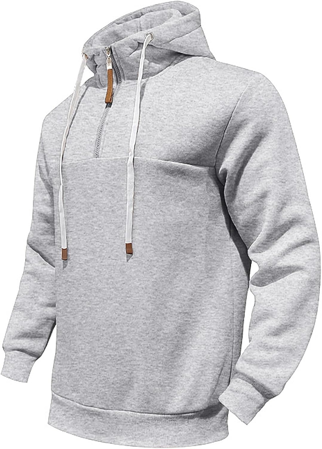 Mens Quarter Zip Hoodie Sweatshirt Warm Fleece Long Sleeve Pullover Hoodies for Men