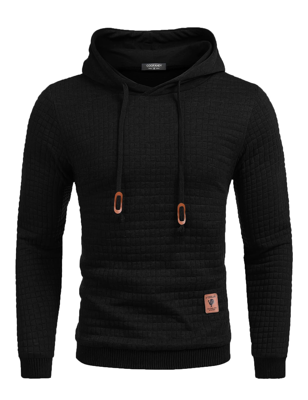 COOFANDY Mens Hooded Sweatshirt Casual Long Sleeve Drawstring Waffle Knit Pullover Hoodies