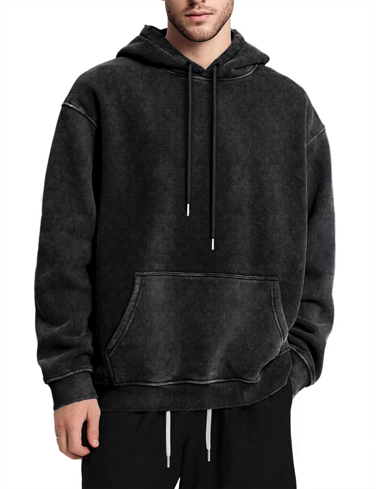 Men's Fashion Novelty Color Block Hoodies Long Sleeve Fleece Hooded Pullover Sweatshirts with Pockets