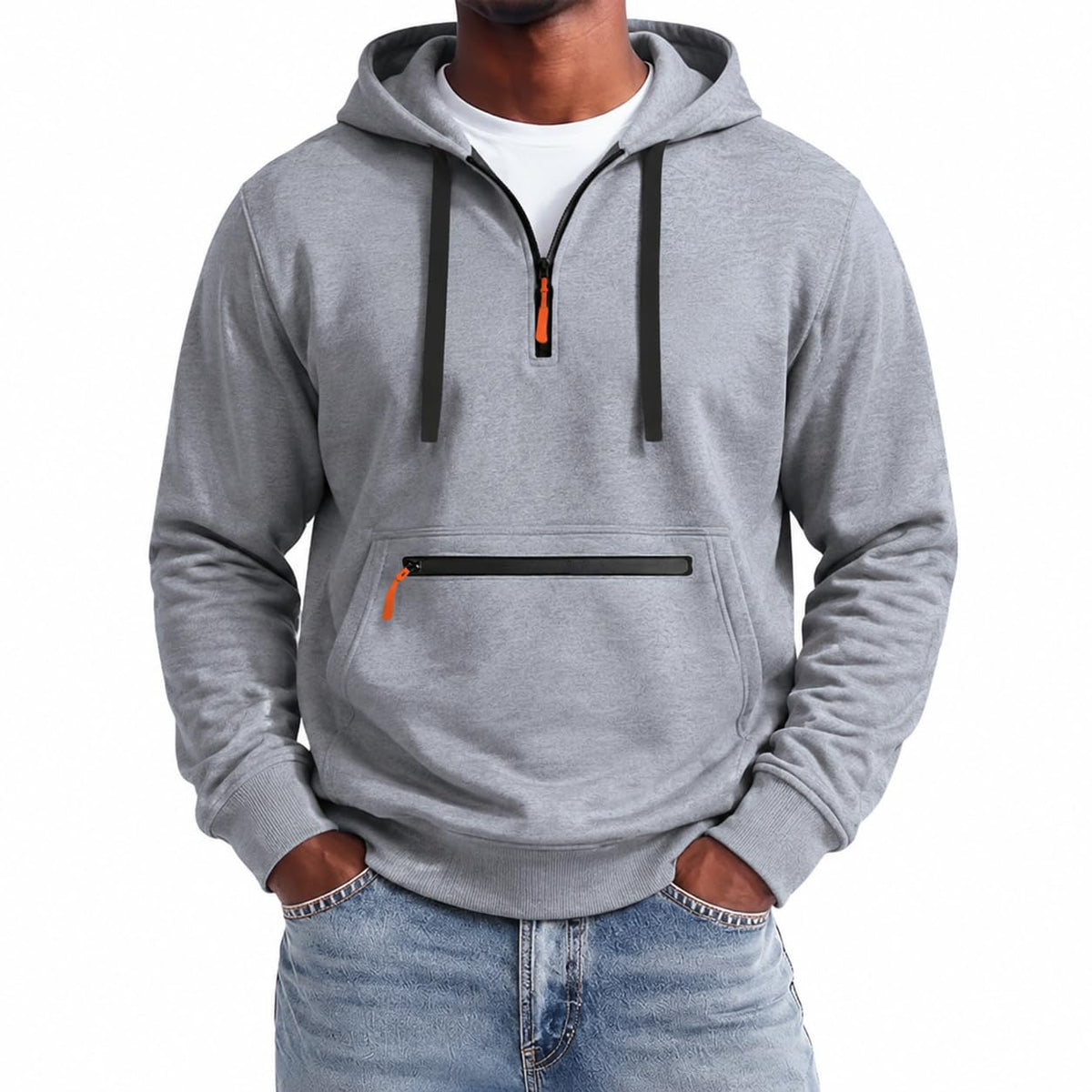 Tactical Hoodies for Men Comfy Quarter Zip Pullover with Multi Pockets