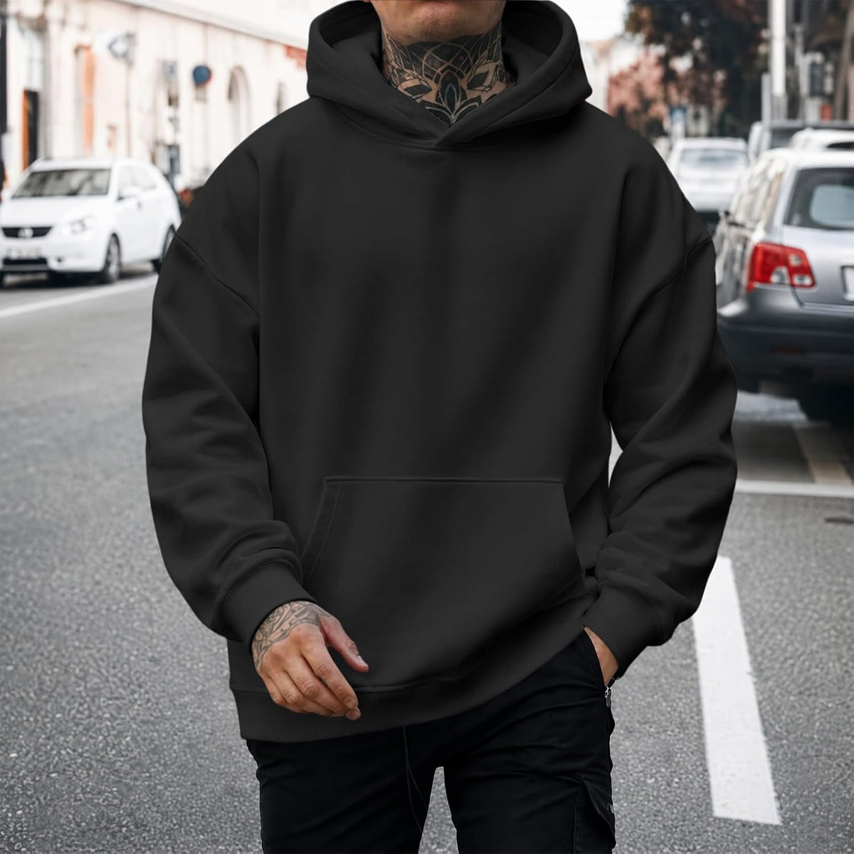Mens Graphic Hoodies Streetwear Vintage Pullover Y2K Gothic Sweatshirts Angel Wings Casual Sweatshirt