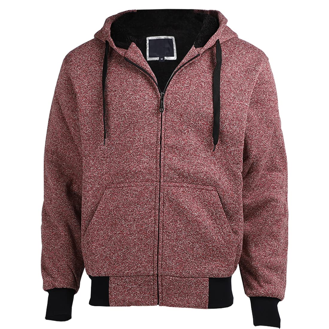 Gary Com Heavyweight Sherpa Hoodies for Men, Thick Fleece Lined Full Zip Up Winter Warm Sweatshirts Work Jackets