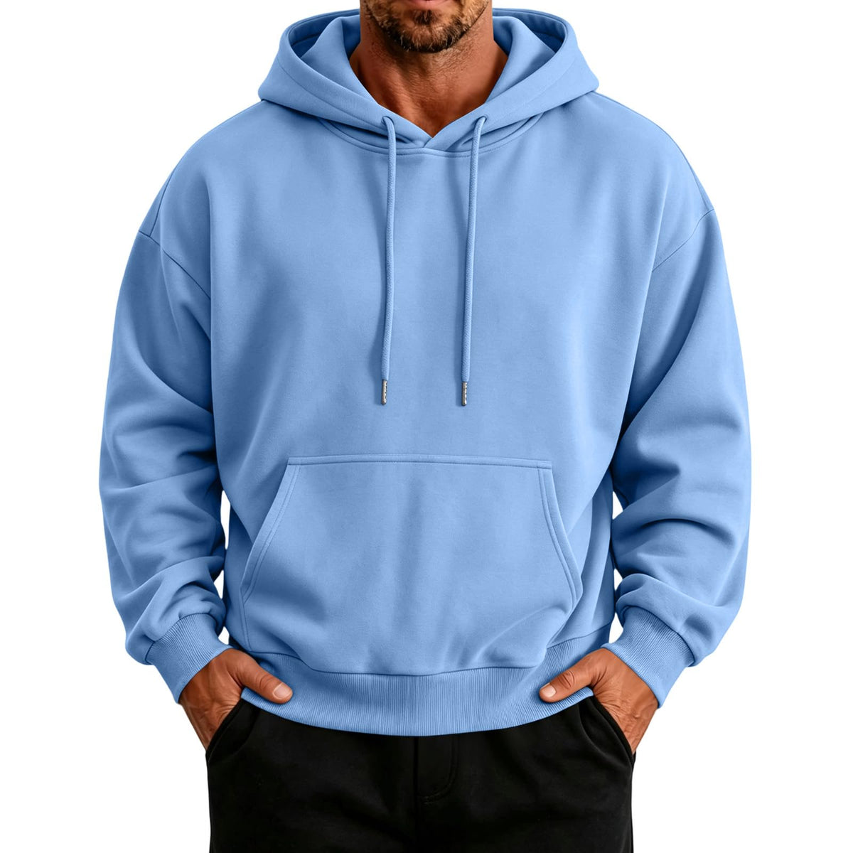 Mens Hoodie Big and Tall Streetwear Hoodies Fleece Hood Pullover Sweatshirt