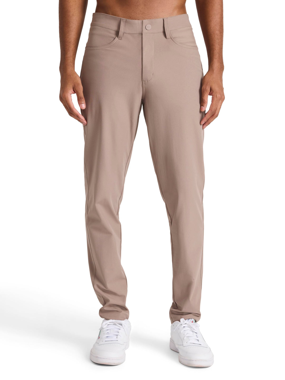 Reebok Men's 5-Pocket Voyager Oblong Pant, Tapered Slim Fit, Lightweight Poly Double-Knit Fabric