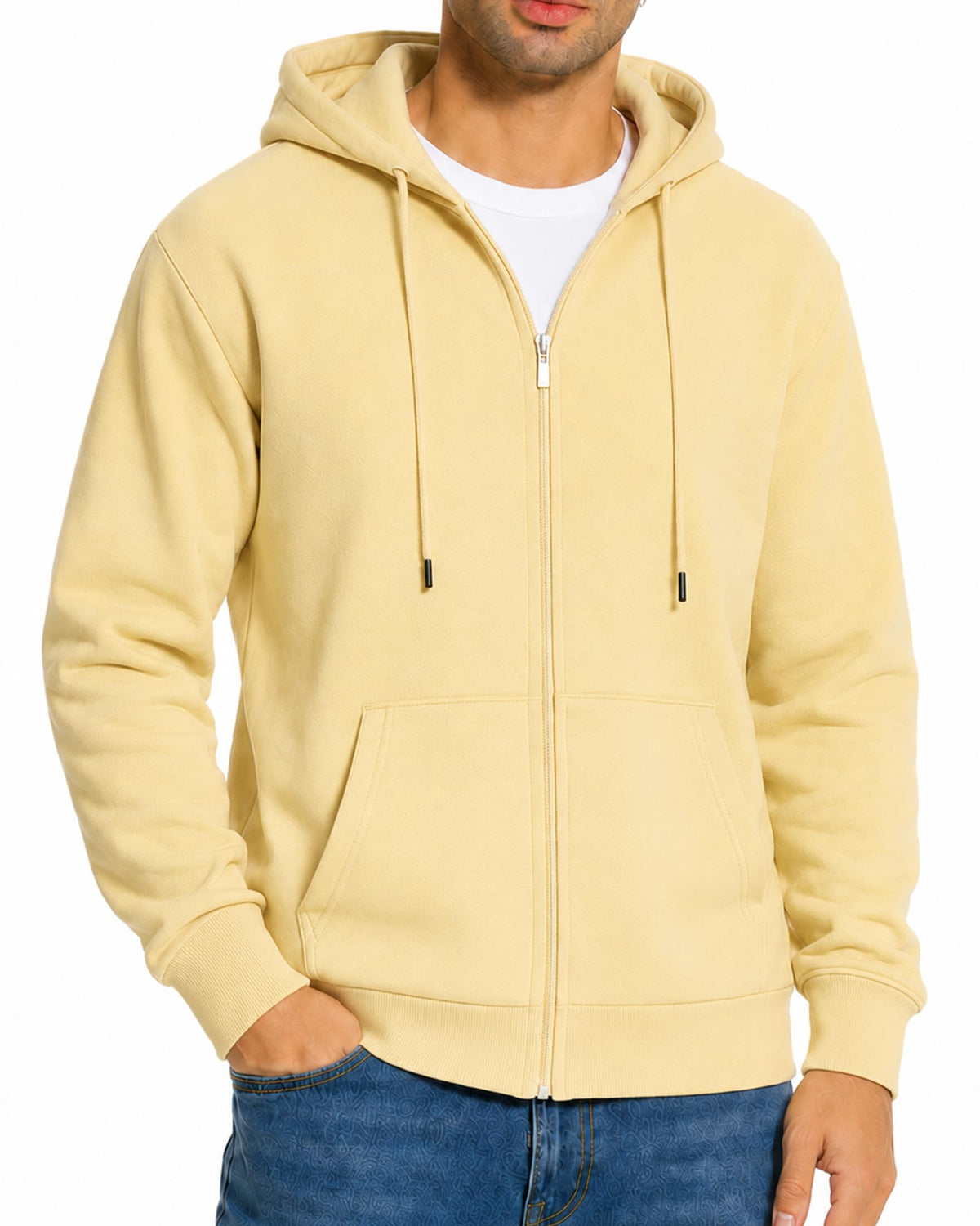 Men's Zip Up Hoodie Fleece Sweatshirt Jacket with Pockets