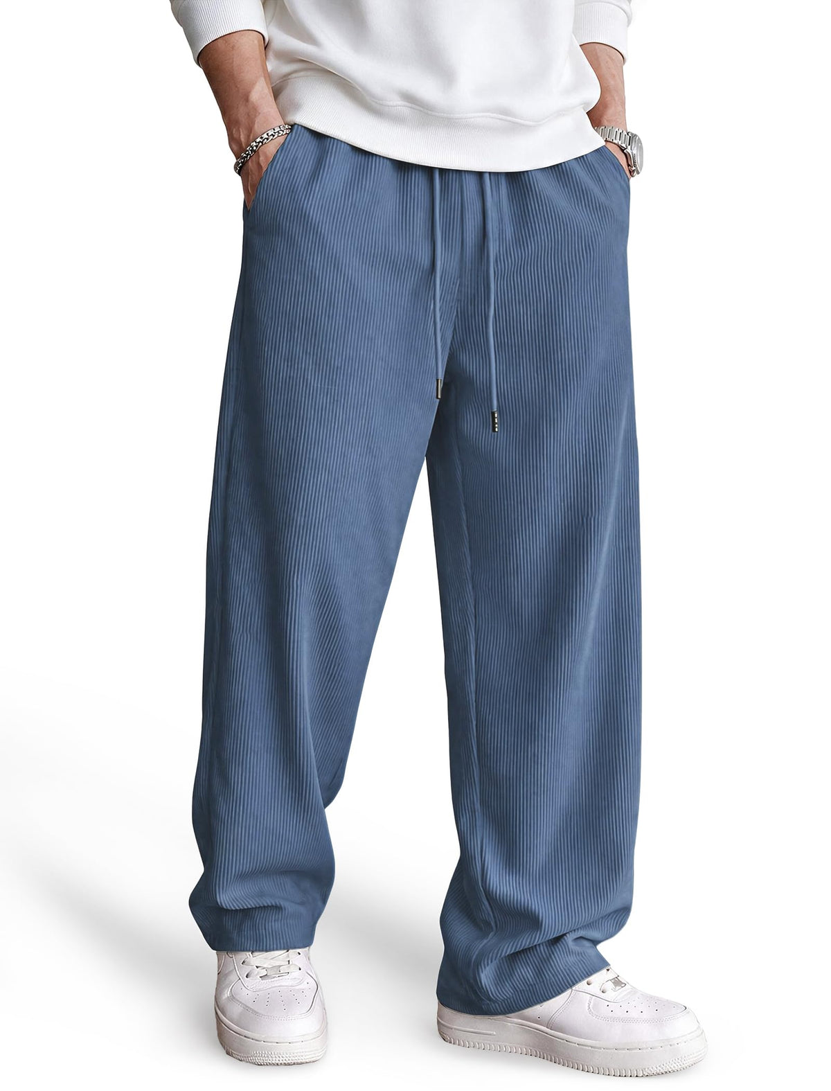 COOFANDY Men's Lightweight Corduroy Pants Relaxed Drawstring Sweatpants