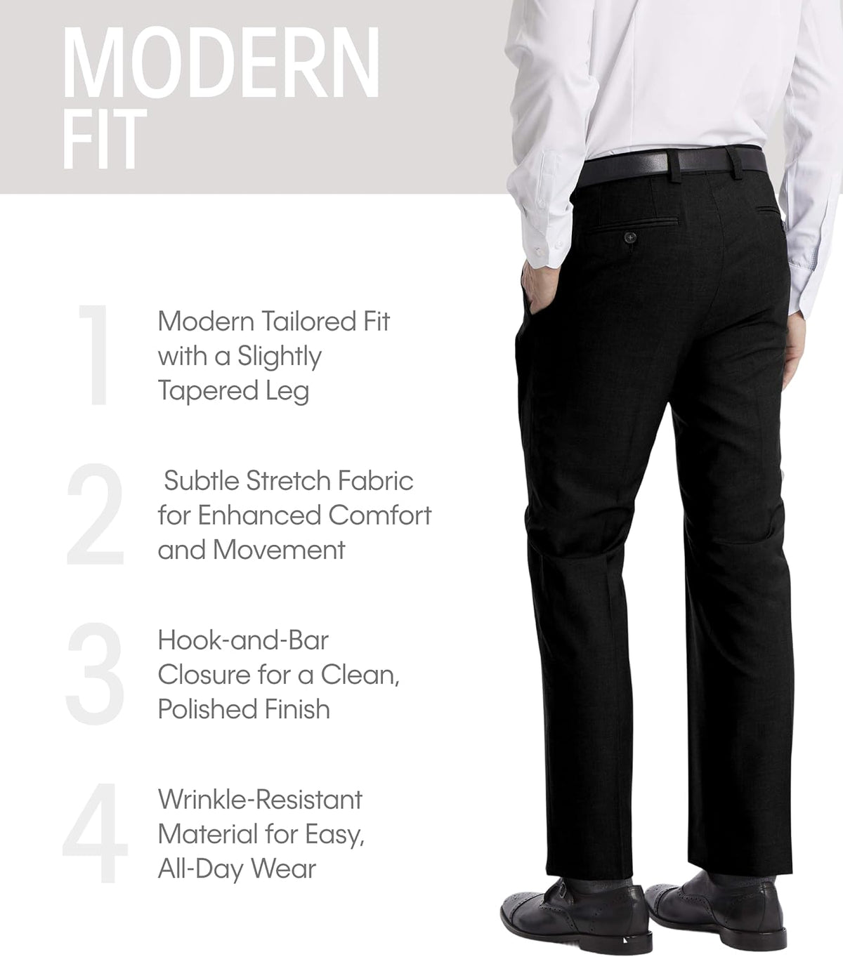 Calvin Klein Men's Modern Fit Dress Pants | Suit Pants for Men | Performance Stretch Fabric, Flat Front, Ready-to-Wear