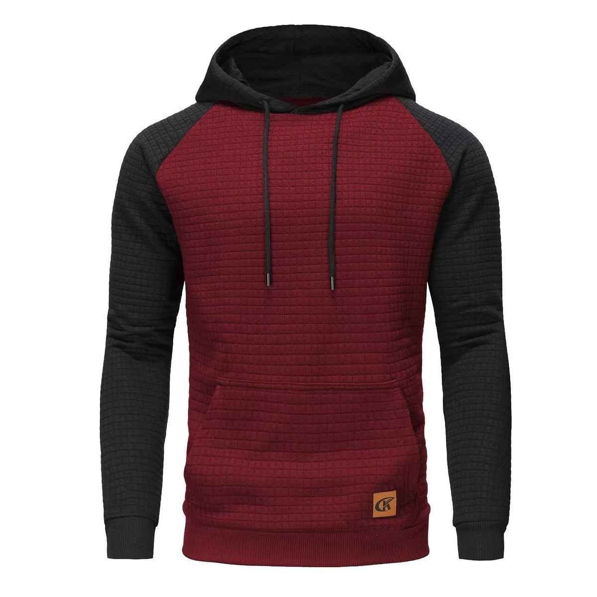 Yundobop Men's Pullover Hoodies Plaid Jacquard with Kangaroo Pocket