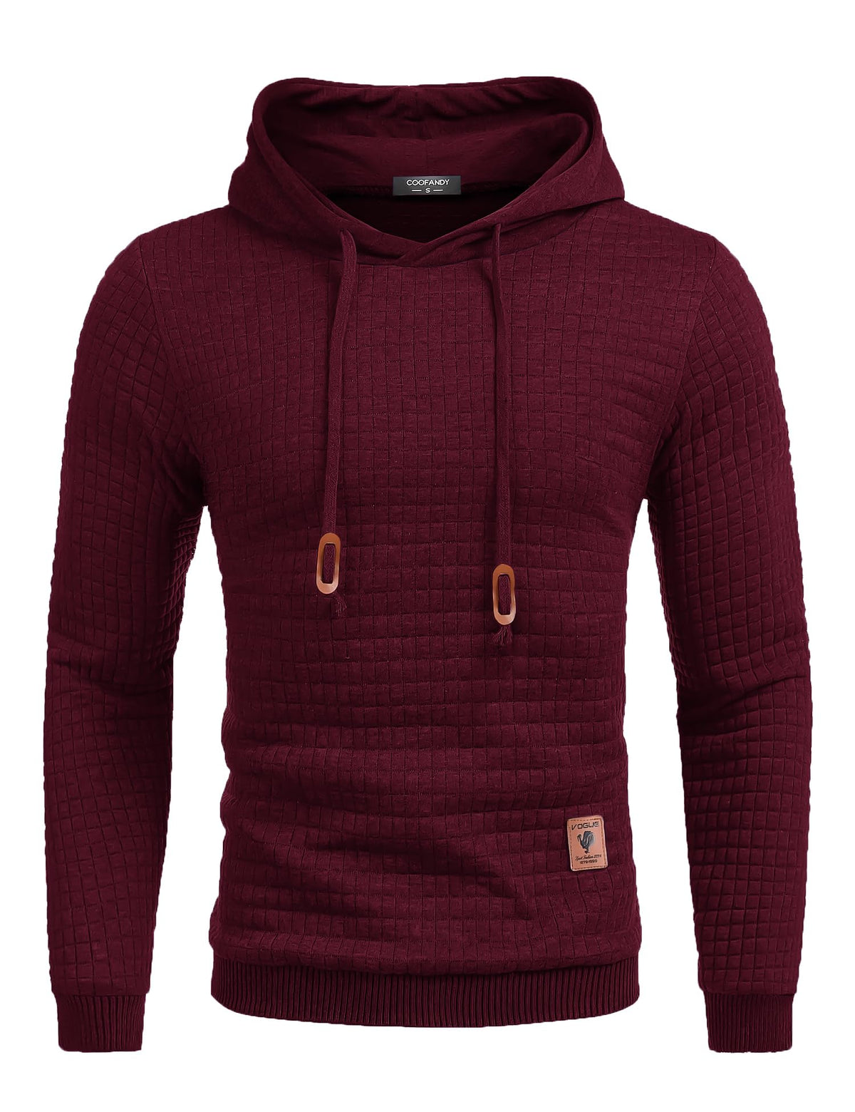 COOFANDY Mens Hooded Sweatshirt Casual Long Sleeve Drawstring Waffle Knit Pullover Hoodies