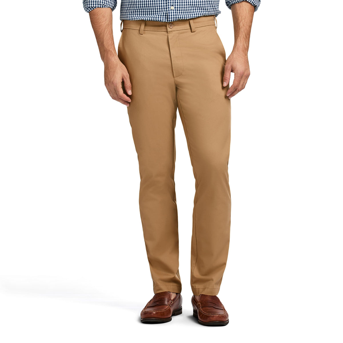 Izod Men's American Chino Flat Front Straight Fit Pant