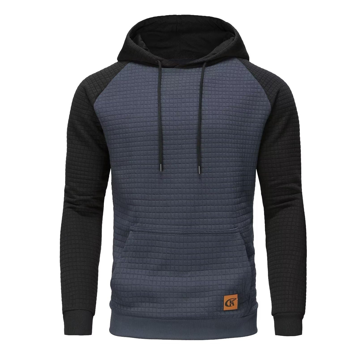 Yundobop Men's Pullover Hoodies Plaid Jacquard with Kangaroo Pocket