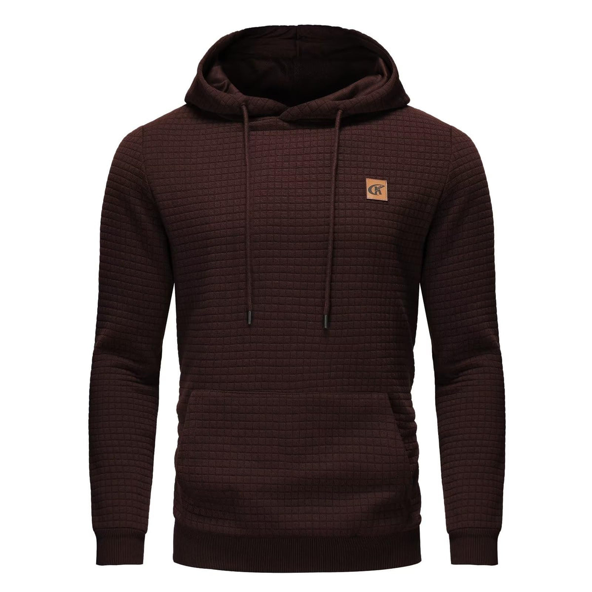 Yundobop Men's Pullover Hoodies Plaid Jacquard with Kangaroo Pocket