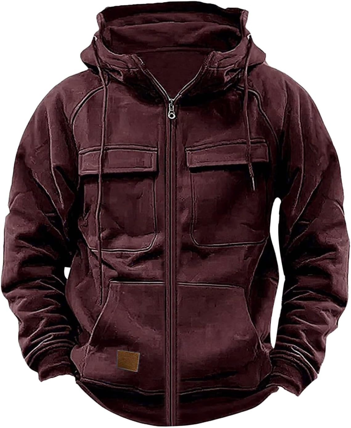 Mens Tactical Hoodies Zip Up Military Cargo Sweatshirts Long Sleeve Hoodie