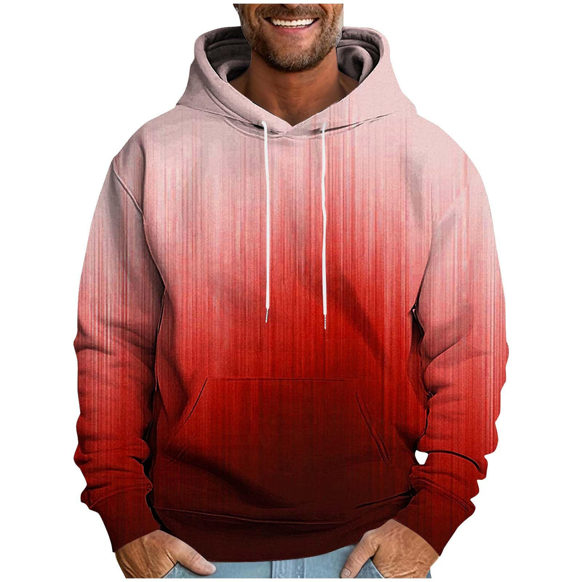 Hoodies for Men Ombre Gradient Graphic Hooded Sweatshirt