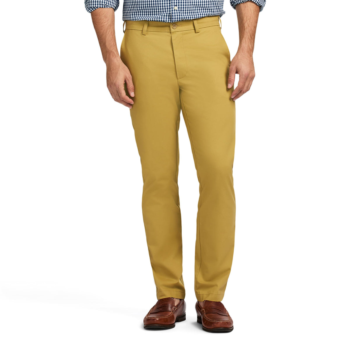 Izod Men's American Chino Flat Front Straight Fit Pant