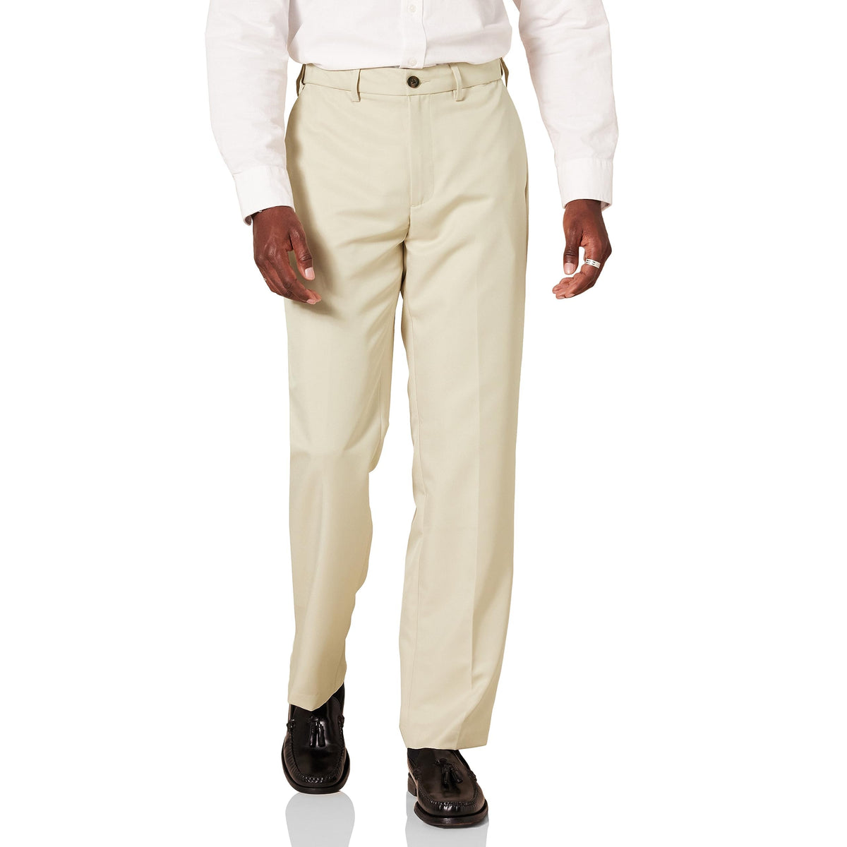 Amazon Essentials Men's Classic-Fit Expandable-Waist Flat-Front Dress Pants