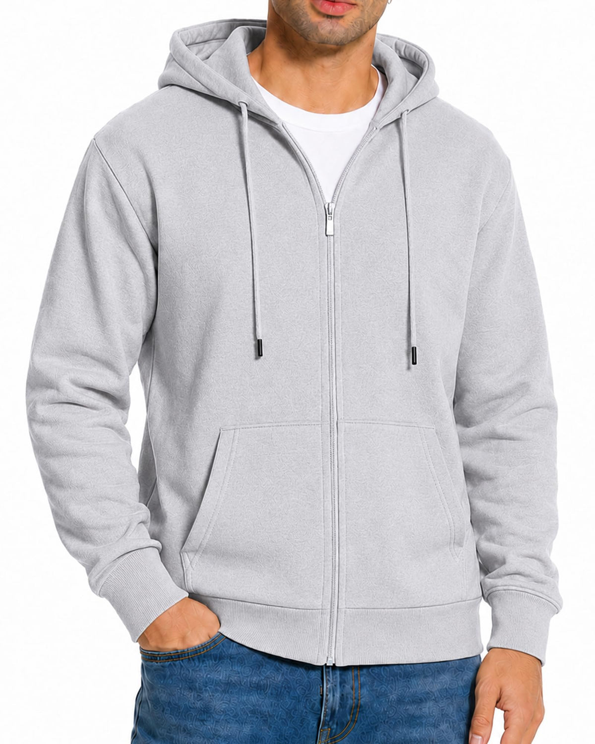 Men's Zip Up Hoodie Fleece Sweatshirt Jacket with Pockets
