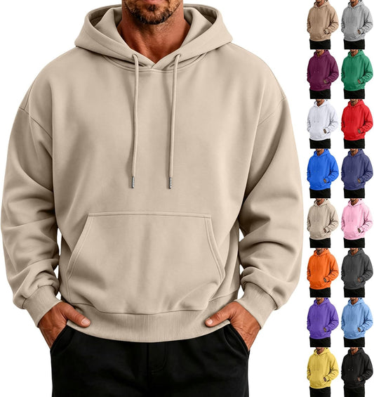 Mens Hoodie Big and Tall Streetwear Hoodies Fleece Hood Pullover Sweatshirt