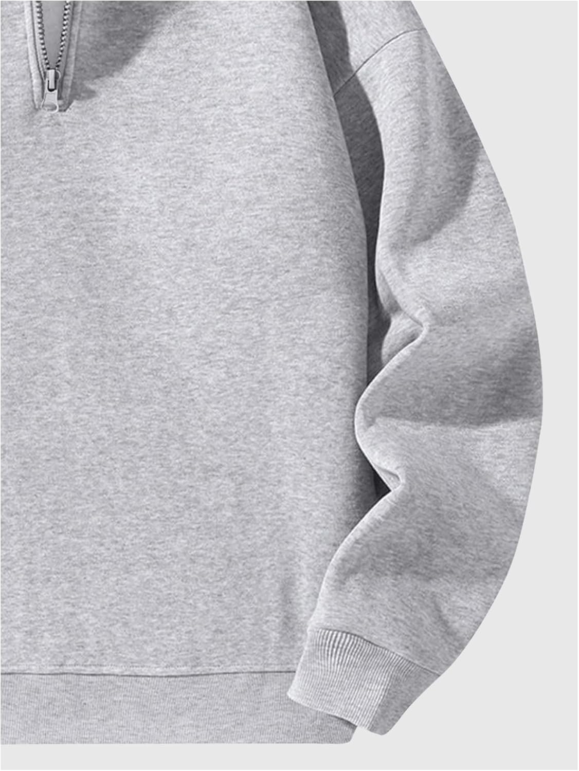 Verdusa Mens Quarter Zip Hoodie Long Sleeve Drop Shoulder Fleece Sweatshirt