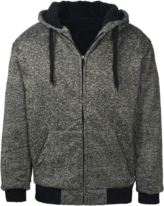 Gary Com Heavyweight Sherpa Hoodies for Men, Thick Fleece Lined Full Zip Up Winter Warm Sweatshirts Work Jackets