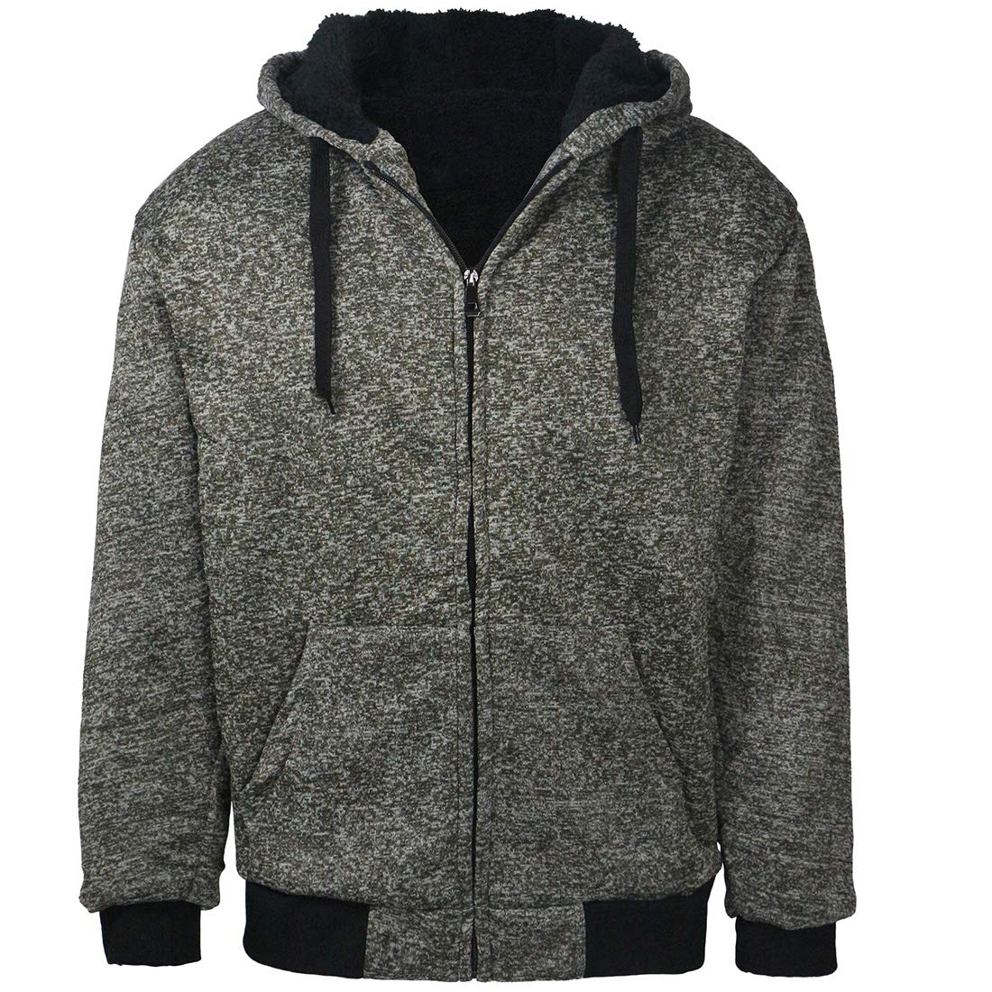 Gary Com Heavyweight Sherpa Hoodies for Men, Thick Fleece Lined Full Zip Up Winter Warm Sweatshirts Work Jackets