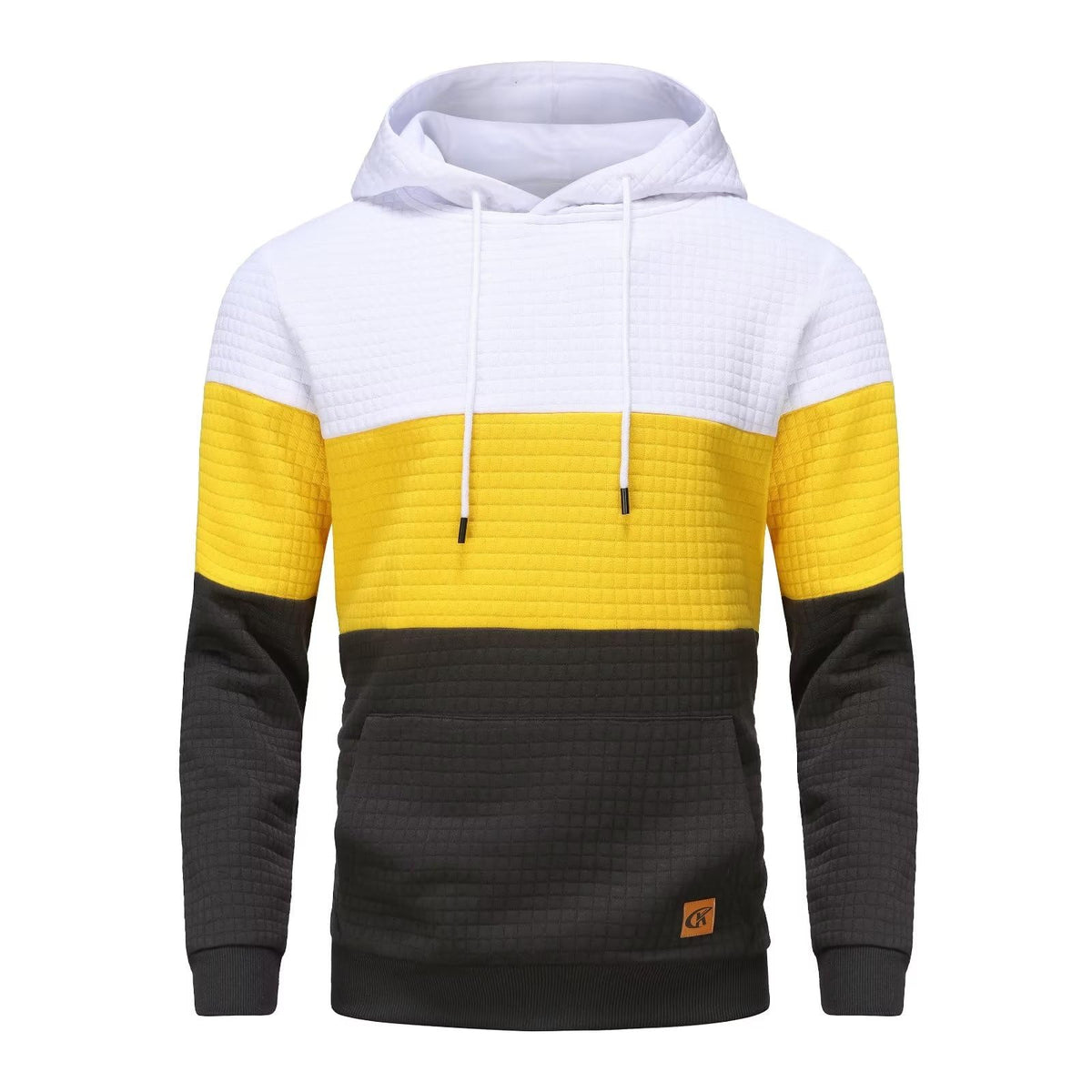 Yundobop Men's Pullover Hoodies Plaid Jacquard with Kangaroo Pocket