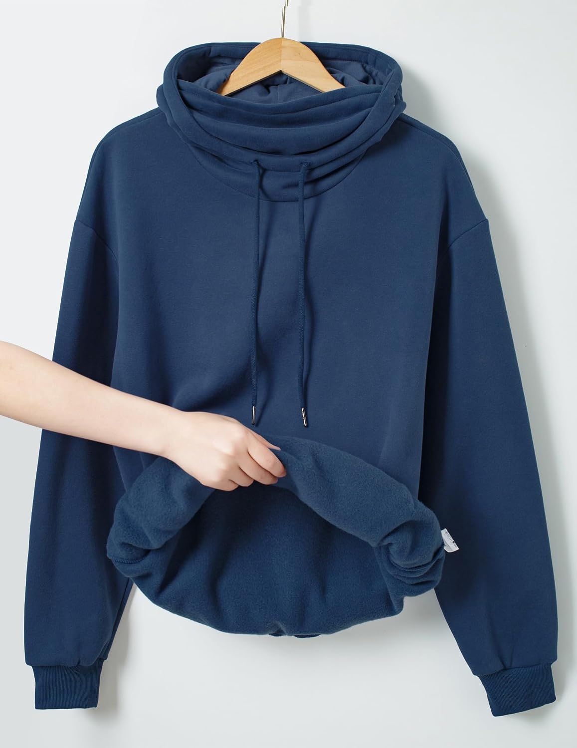 JMIERR Men's Fleece Hoodie Relaxed Fit Pull-Up Neck Pullover