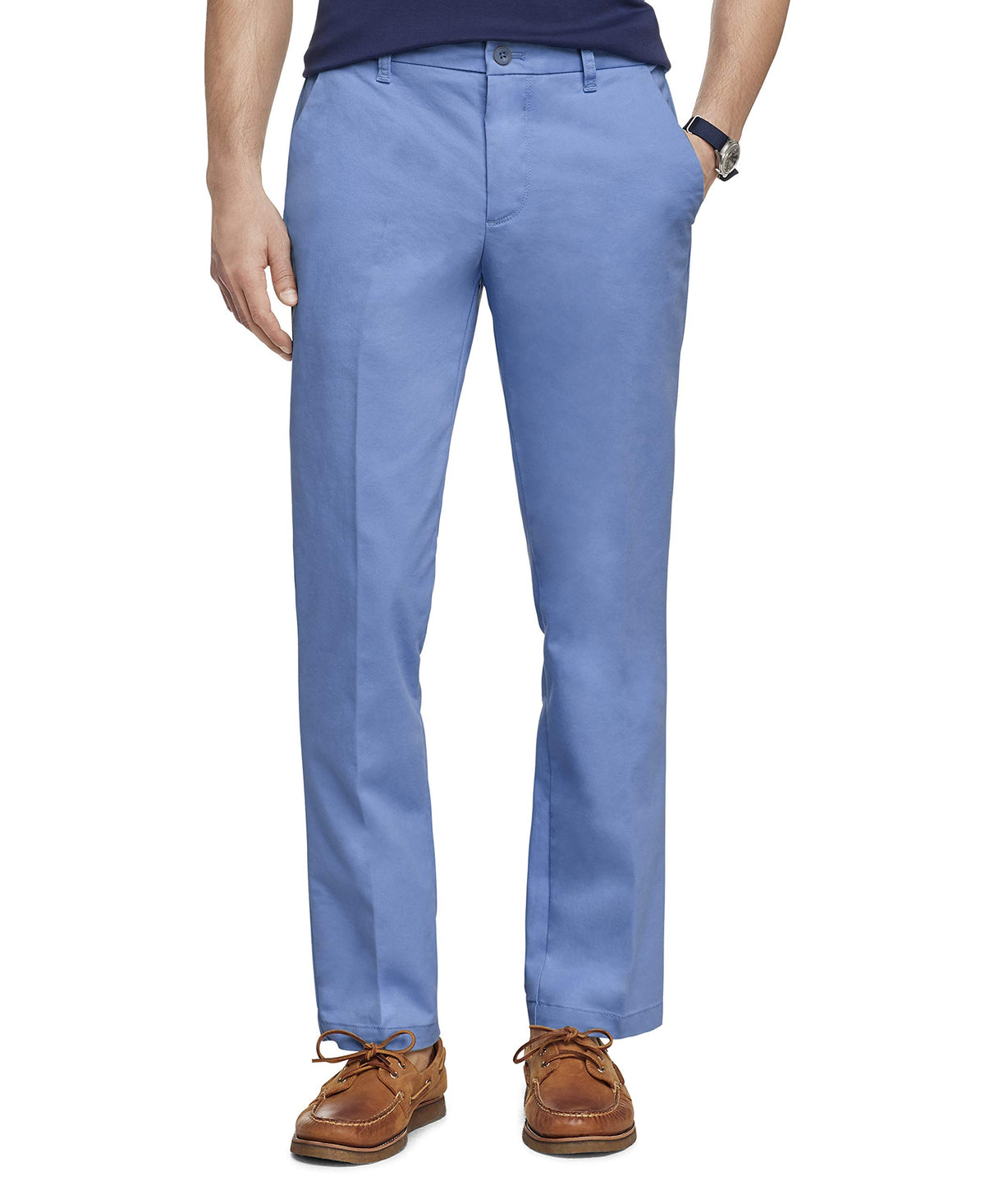 Izod Men's Performance Stretch Straight Fit Flat Front Chino Pant