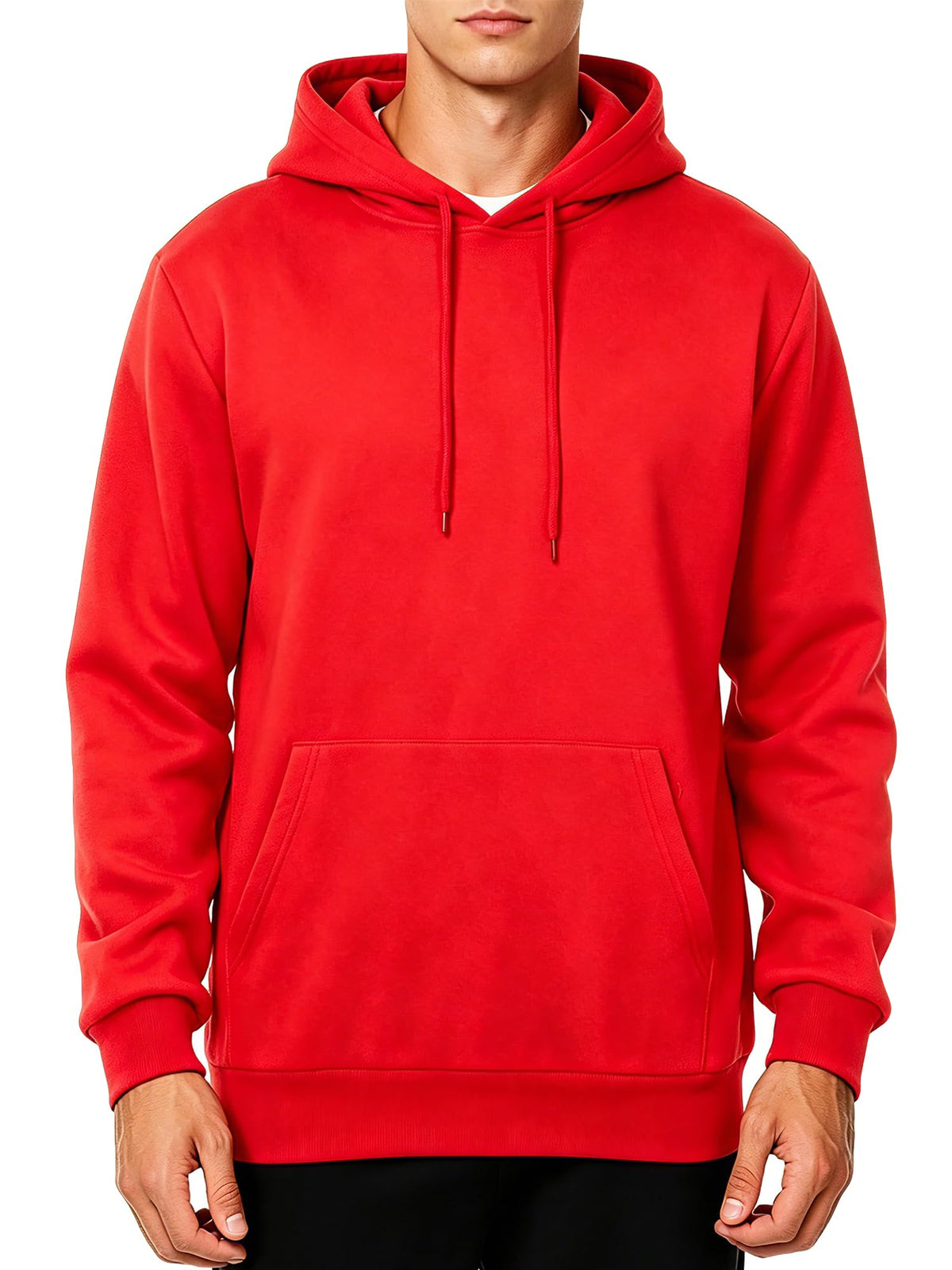 Men's Fleece Hoodie Pullover Long Sleeve Hooded Sweatshirt Drawstring Kangaroo Pocket Athletic Hoodies