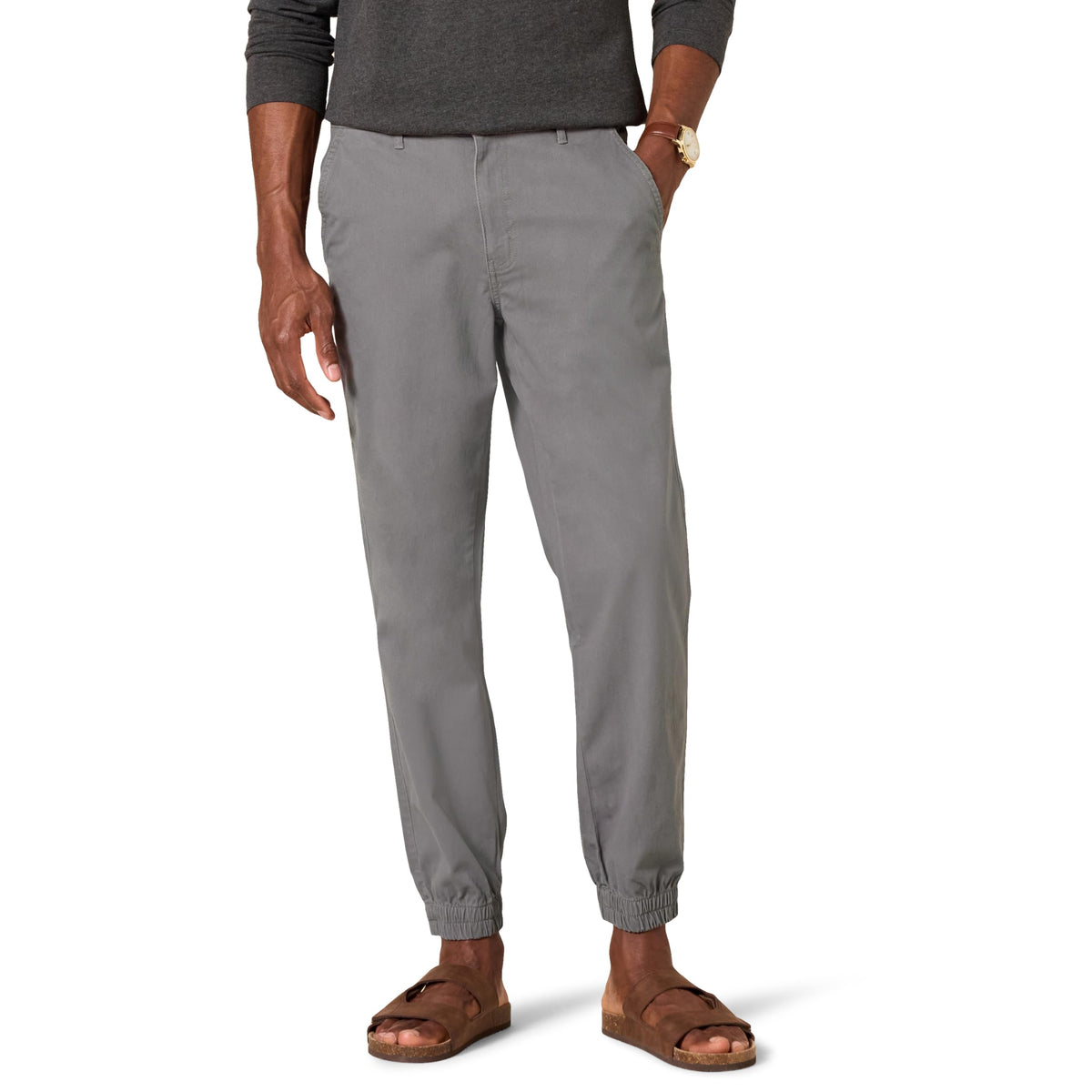 Amazon Essentials Men's Straight-Fit Chino Jogger Pants with Elastic Waist and Pockets