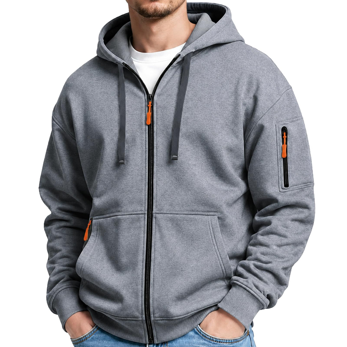 MANTORS Mens Fleece Jackets Contrast Hoodies Lightweight Sweatshirt Color Block Jacket Coats