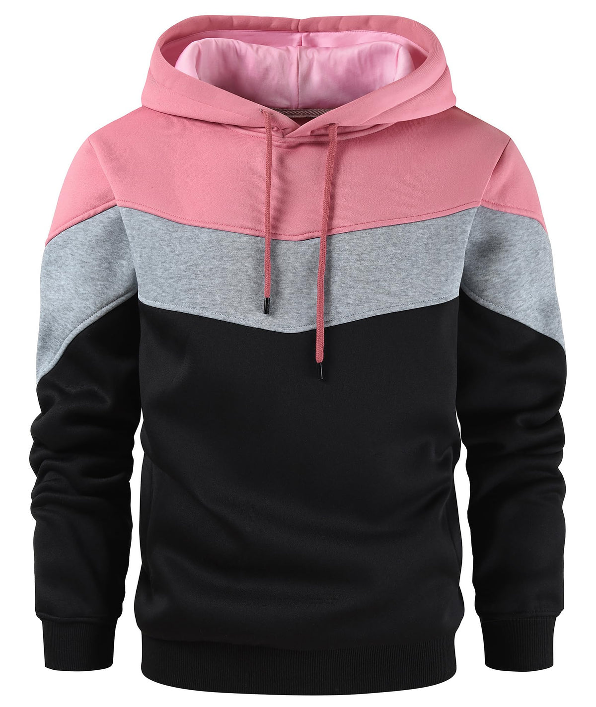 Gesean Men's Novelty Color Block Pullover Fleece Hoodie Casual Sweatshirt