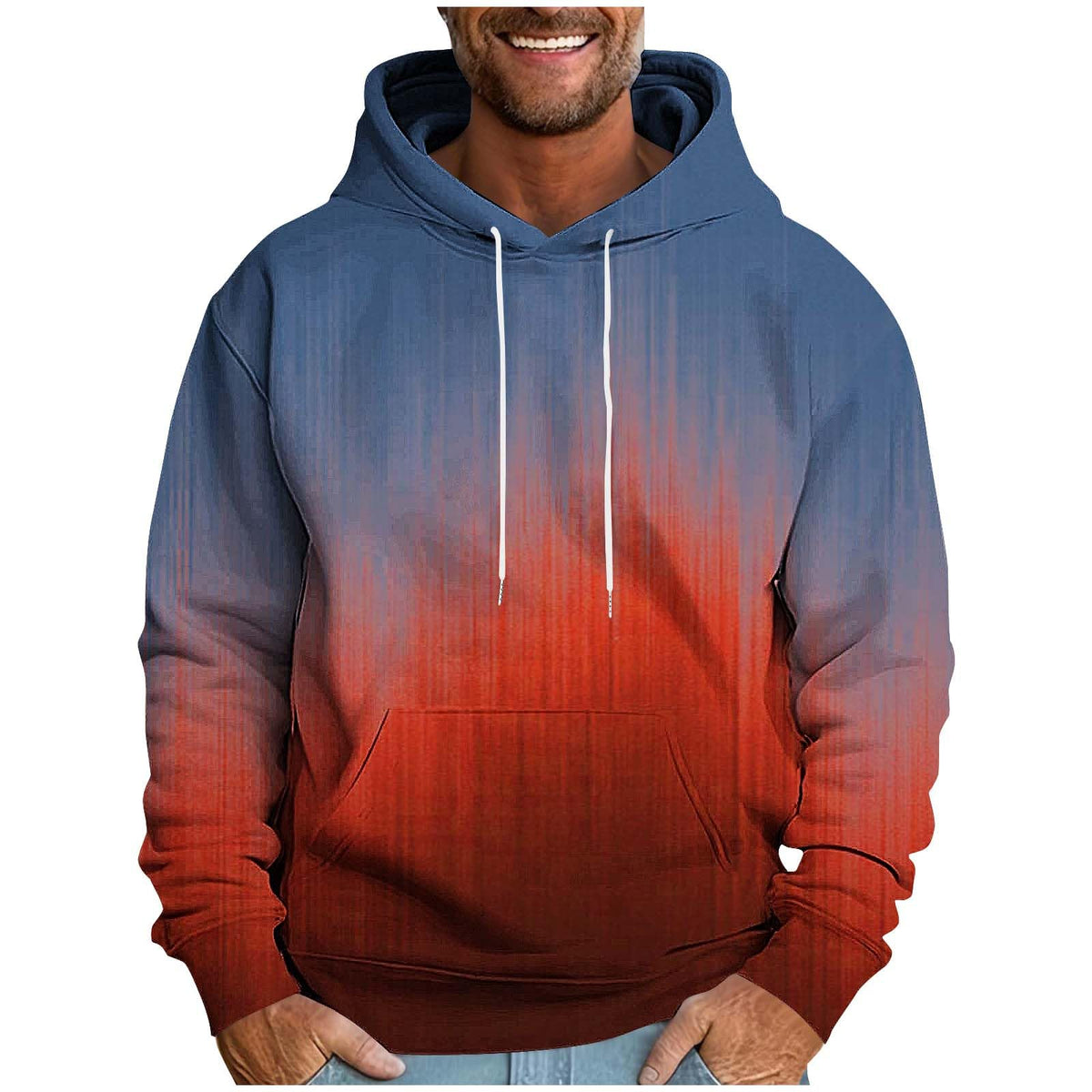 Hoodies for Men Ombre Gradient Graphic Hooded Sweatshirt