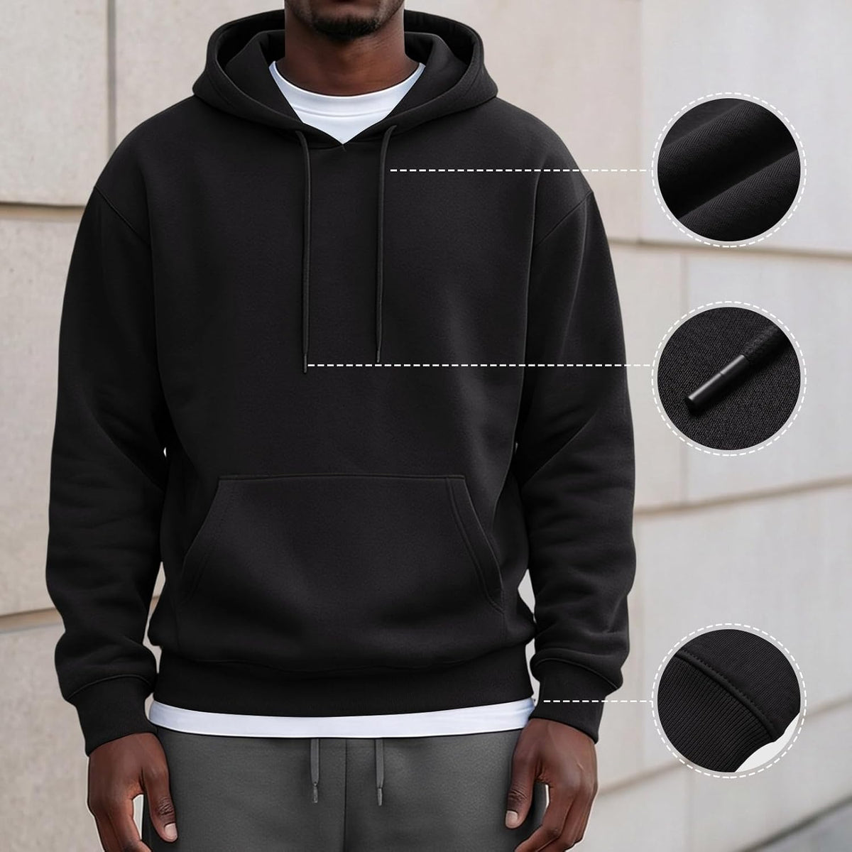 Oversized Hoodies for Men Casual Fleece Long Sleeve Hooded Sweatshirt